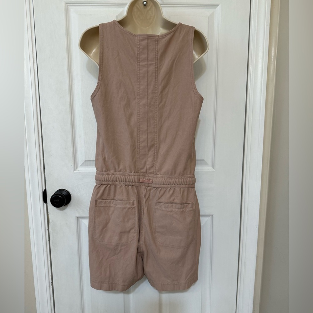 Athleta Farallon Sleeveless Romper Mocha Latte Athleisure Size M - Picture 3 of 11